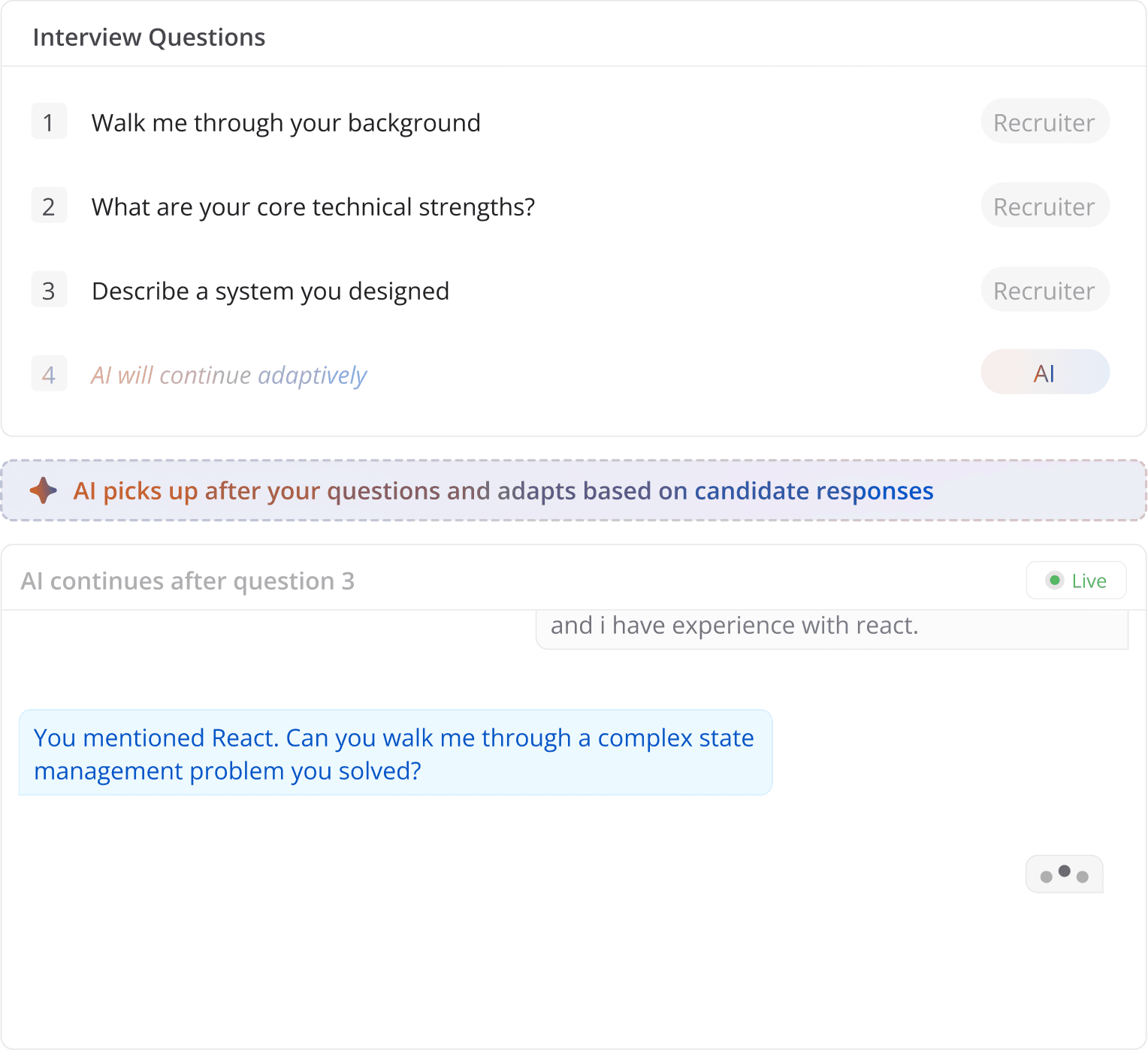 Candidate in AI-led interview