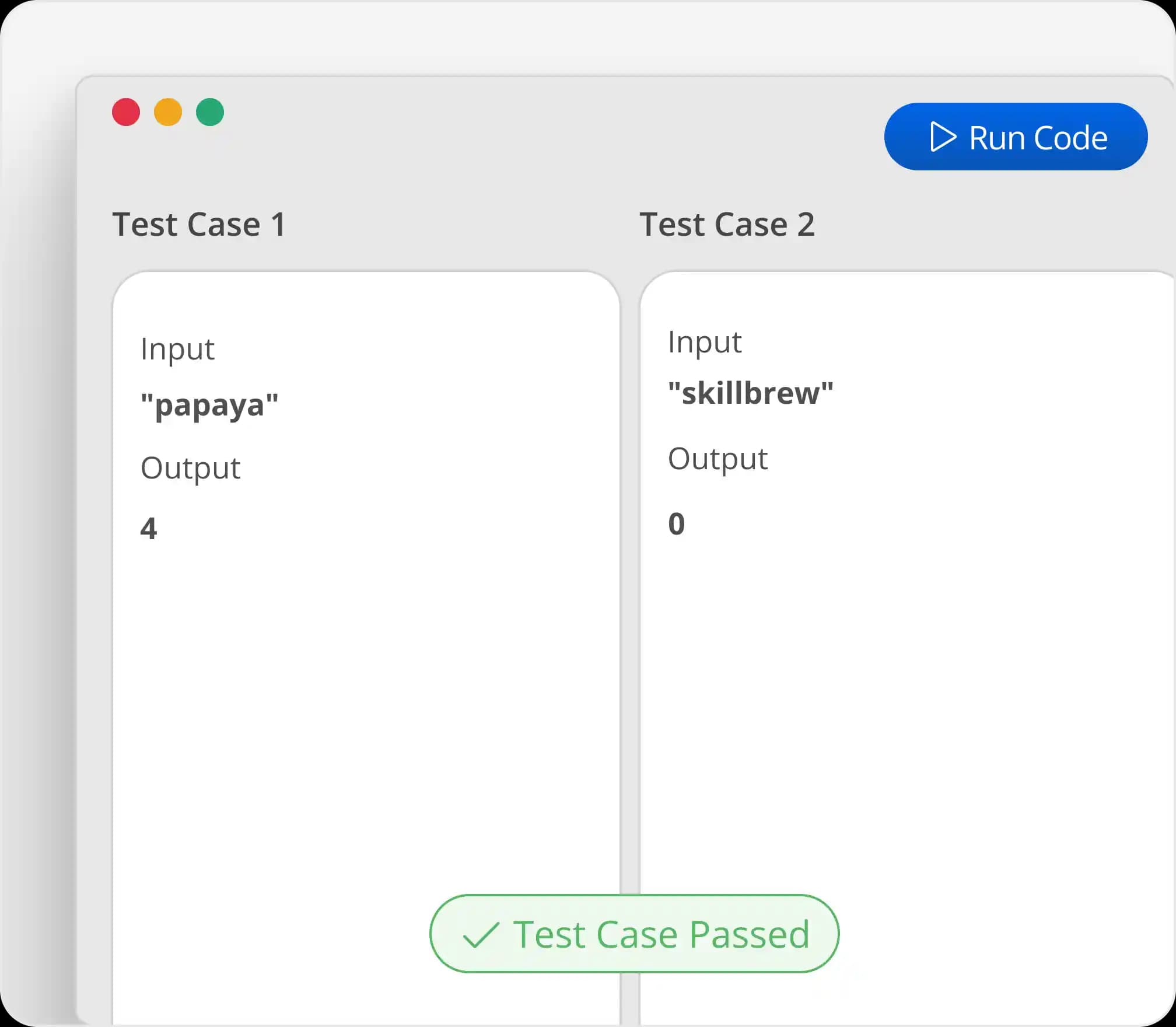 Compile & Run Code with Test Cases | SkillBrew