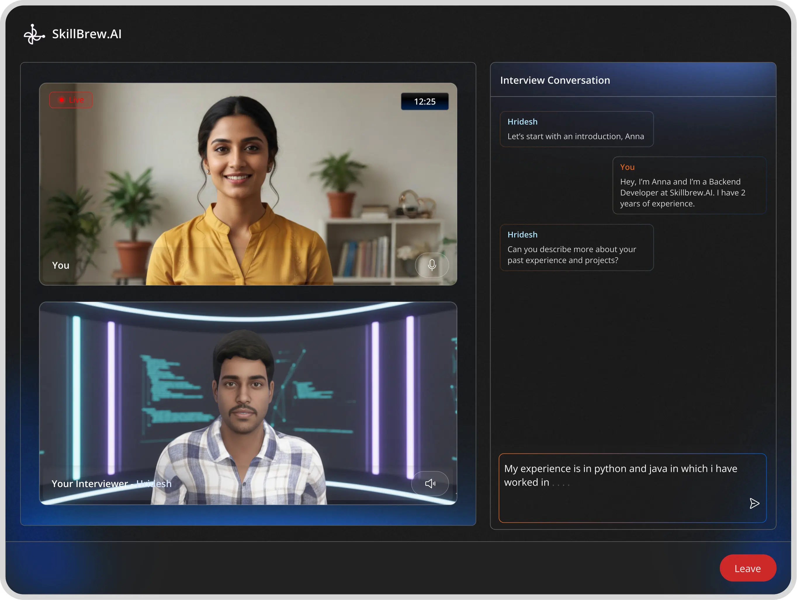 ai-interview | skillbrew.ai | mock ai interviews | interviews